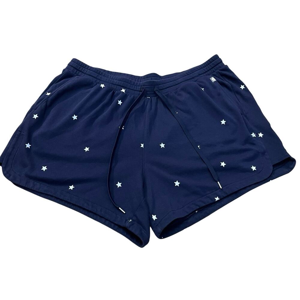 Livi Active Star Print Sweatshorts 26/28 Navy Loungewear Preppy French Terry